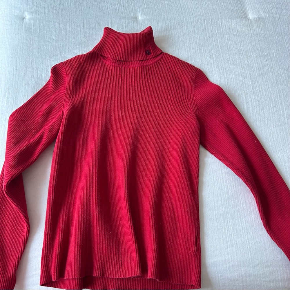 Ralph Lauren Red Cowl Neck Sweater
